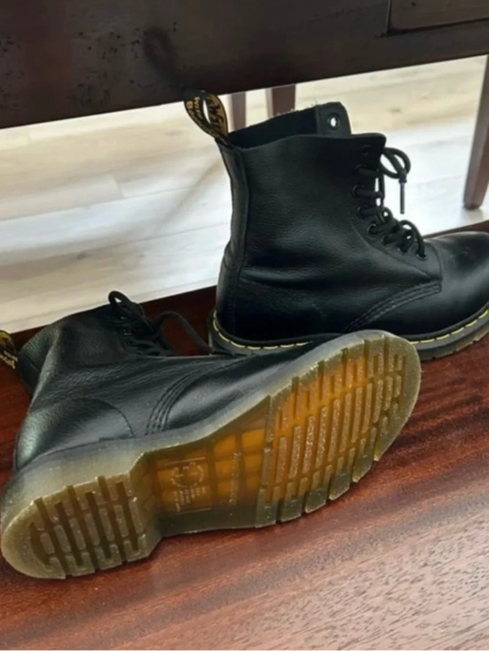 Dr. Martens Black Leather Lace-Up Boots - Picture 3 of 5